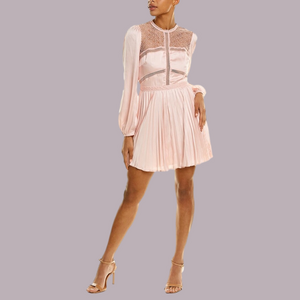 NWT Bardot Olivia Pleated Mini Dress in Pink Rose Size 10